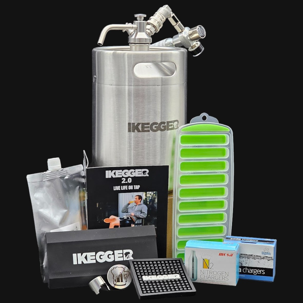 5l kegger bundle with gas and accessories for any drink